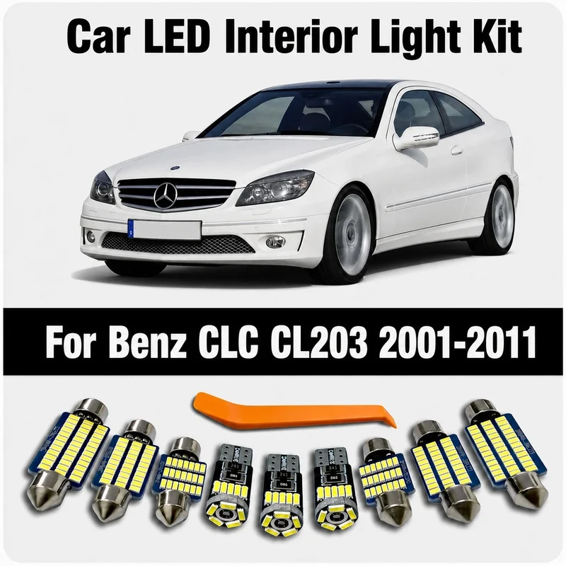 12Pcs Canbus Car LED Interior Light Kit For Mercedes Benz CLC Class CL203 CLC200 CLC220 CLC250 CLC350 2001- 2008 2009 2010 2011