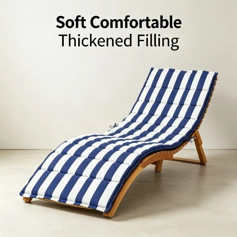 Cojín Para Tumbona A Rayas, Rayas Azules Y Blancas, Tela Oxford, Almohadilla Suave Y Gruesa, Soporte Cómodo, Tela Duradera, Fácil De Limpiar, Plegable Y Portátil, Ideal Para Uso En Exteriores, Patio, Jardín, Piscina. — -57%, 66.23€ Coupon, from 49.96€ – 57% descuento – €49.96
