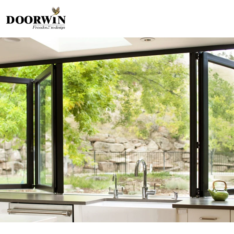 Doorwin Kitchen High-performance Powder Coating Thermal Break Aluminum Folding Windowstriple Glass Screen Windows