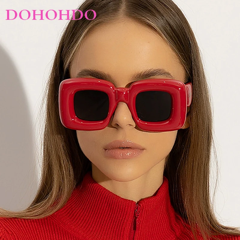 

DOHOHDO 2025 New Unique Candy Color Sexy Y2k Sunglasses For Women Square Luxury Brand Sun Glasses Men Punk Hip Hop Shades UV400