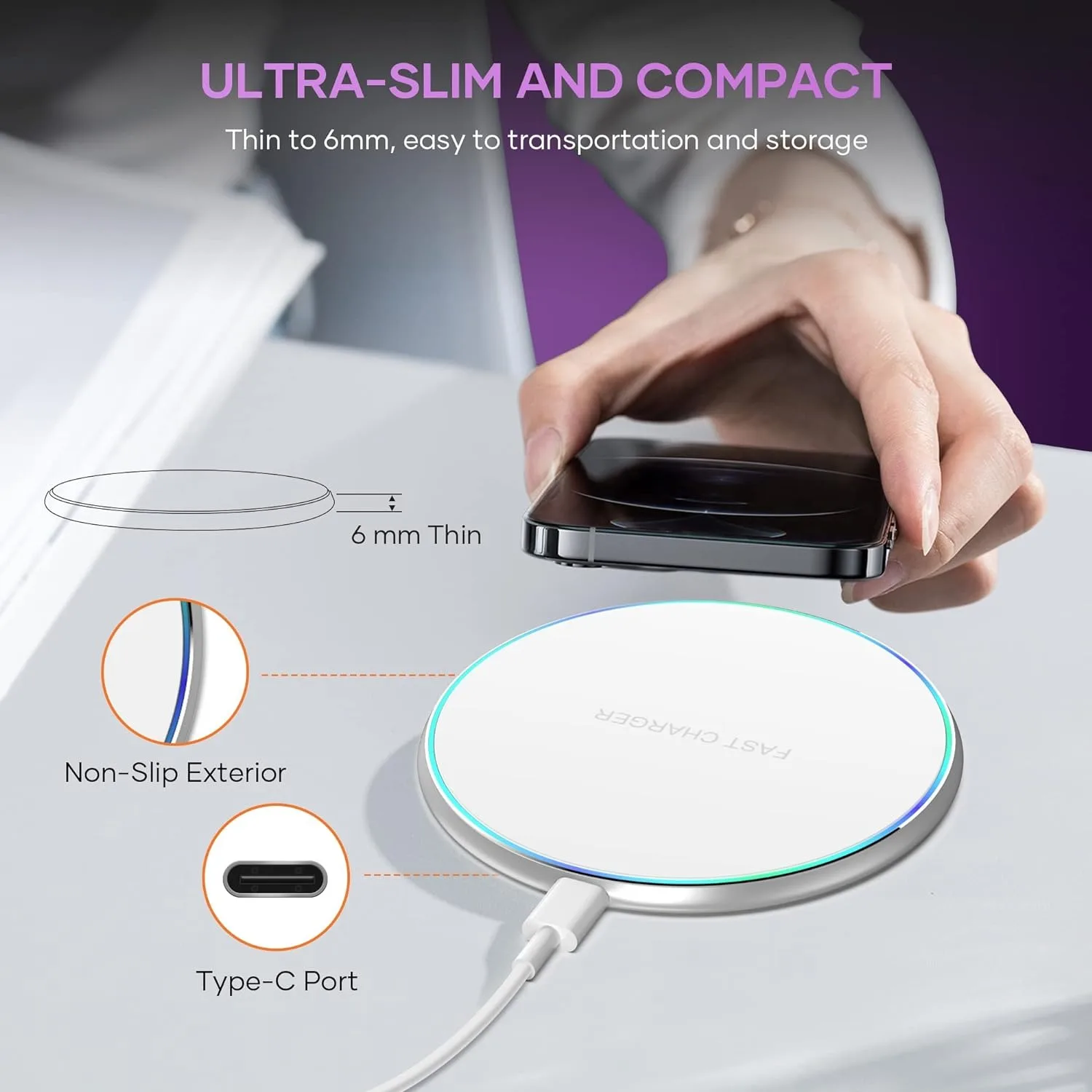 30W Fast Wireless Charger for iPhone 15 14 13 12 11 Pro Max XS XR 8 Induction Wireless Charging Pad For Samsung S23 S22 S21 S20