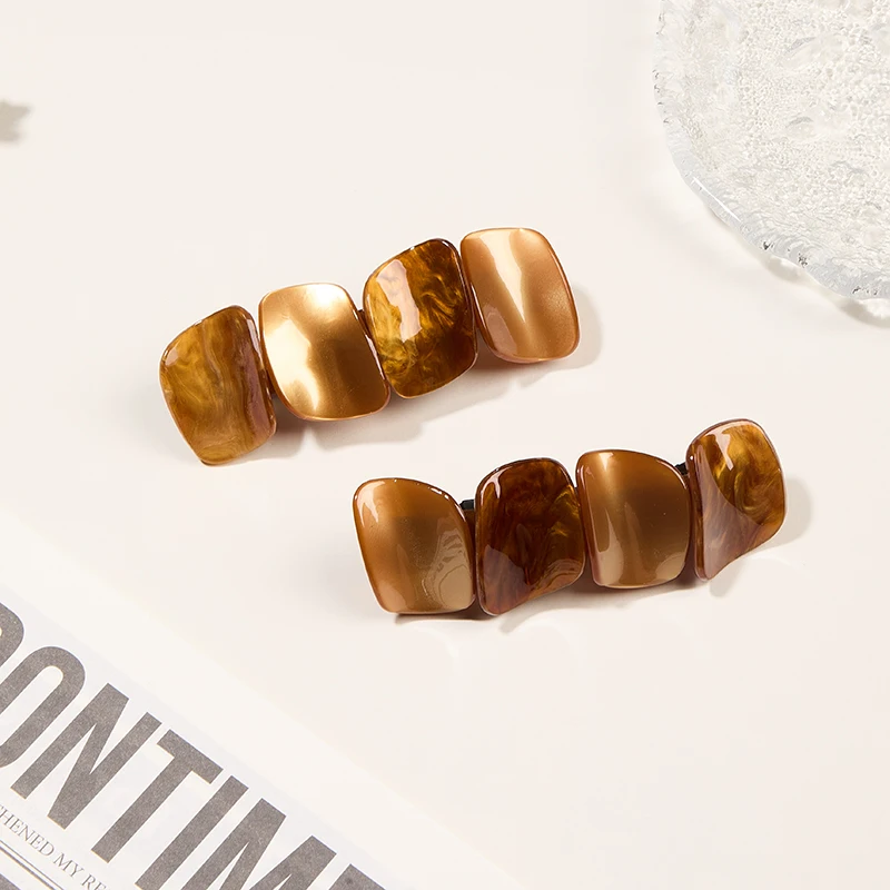 กิ๊บหนีบผมลายกระดูกเต่าสไตล์เรโทร วินเทจ น่ารัก รูปทรงไม่สมมาตร ทำจากอะซิเตท เครื่องประดับผมสุดหรูสำหรับผู้หญิง