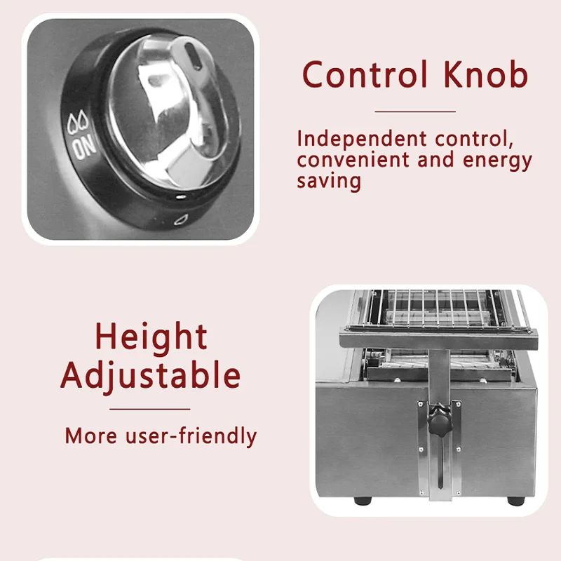 Commercial Stainless Steel Smokeless Gas Barbecue Remote Control Easily Cleaned Outdoor Street Vendor Equipment