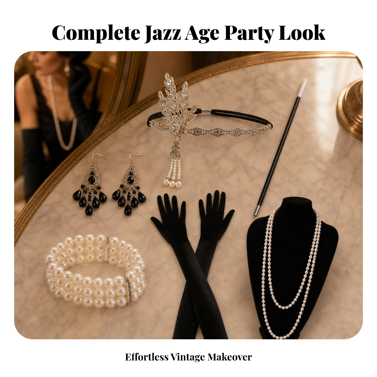 1920s Costume Accessory Set Pa - Women'S Accessories In The 1920S ulasan dan harga