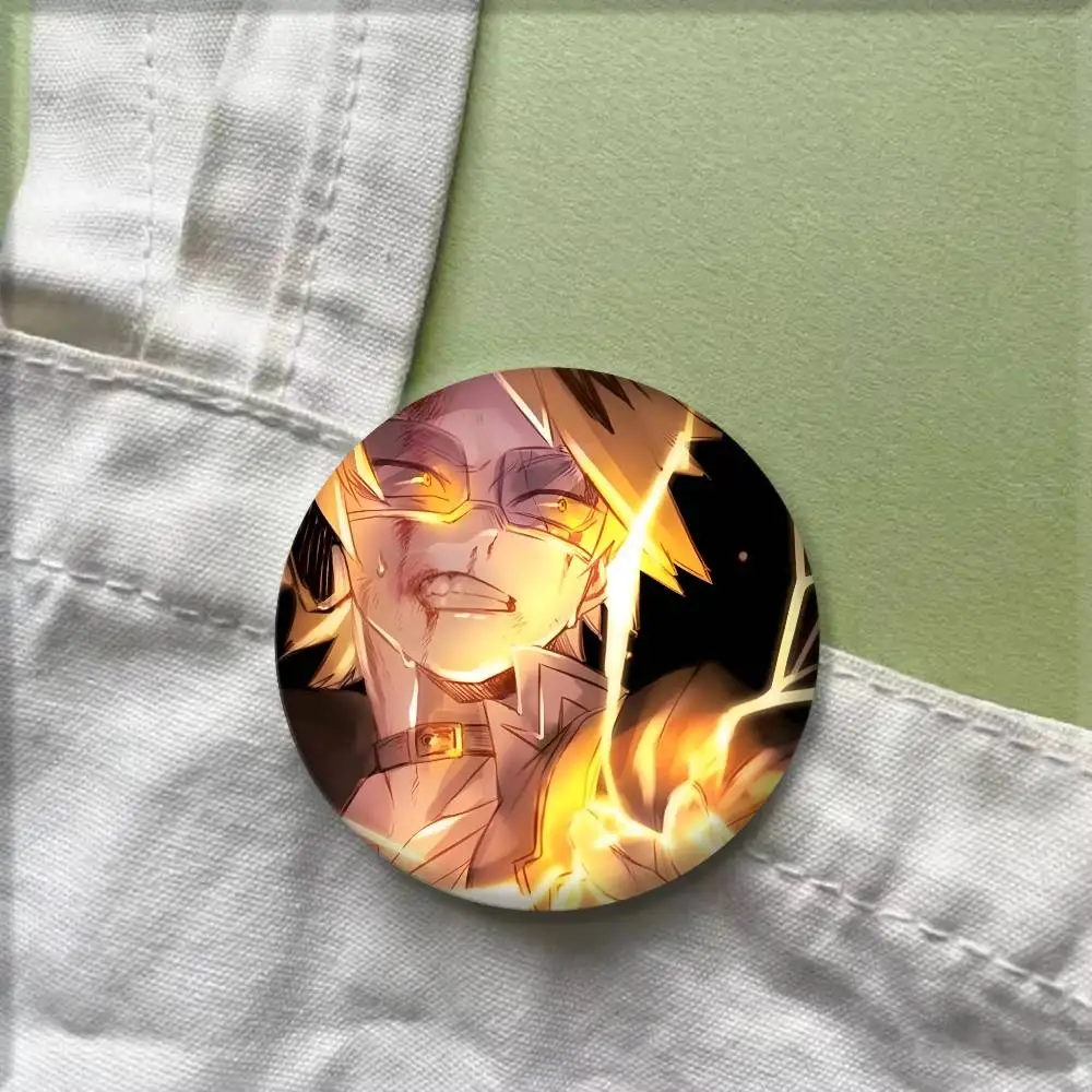 Anime My Hero A-Academia Kaminari Denki Badges Round Cosplay Pin Bag Decor Fans Collect Friends Gifts Brooch view 6
