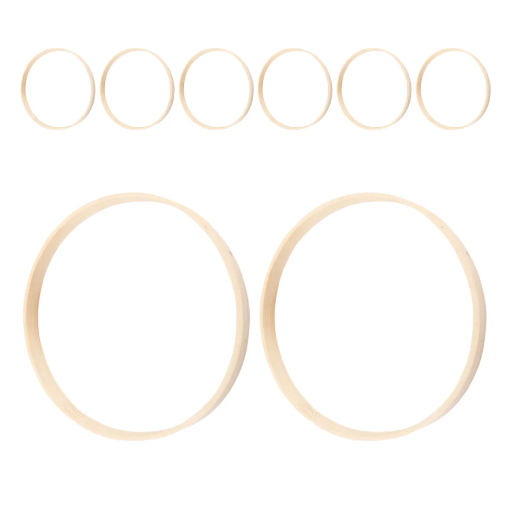 

8pcs Bamboo For Crafts for Crafts Circle Bamboo Rings DIY Dream Catcher Wreath Supplies Home Decor Circle Rings Macrame