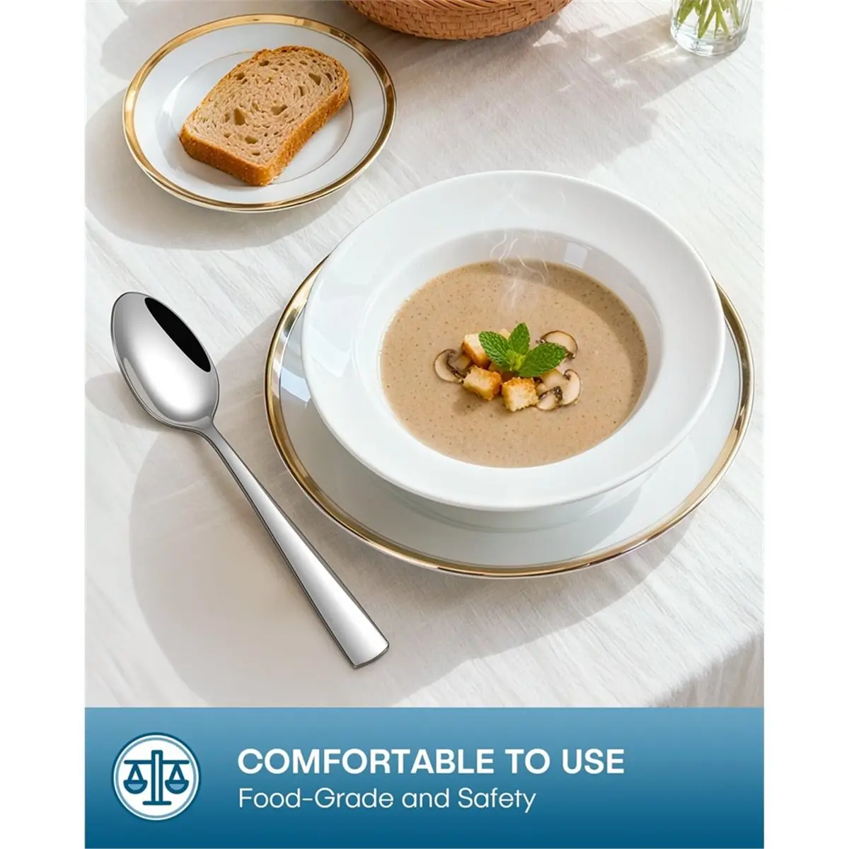 

40 Pcs Set,Food-Grade Stainless Steel Flatware Sets Include Dinner Knives Spoons and Forks Set Dishwasher Safe for Home