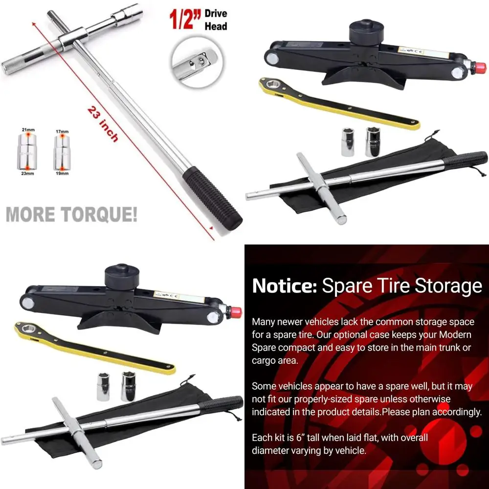 

Tesla Model 3 Scissor Jack Kit: Exclusive Design with Custom Jack Head & Efficient Cross-Wrench for Compact Storage