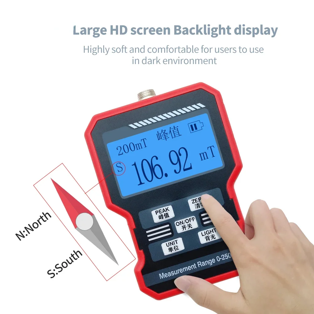 High-precision Gauss Meter Digital Tesla Koot Magnetic Field Intensity Detector Handheld Flux