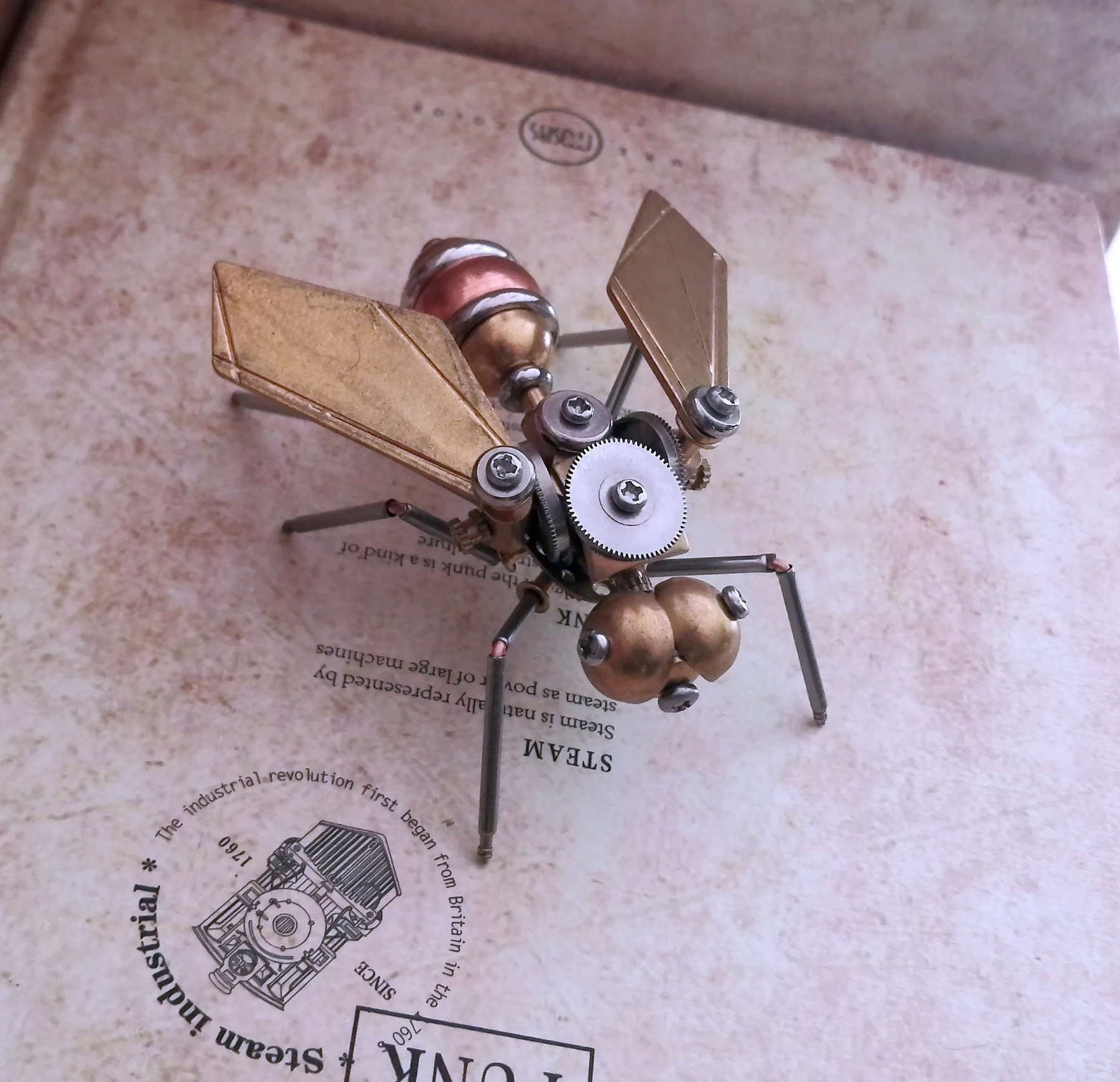 3D mechanical Flies insects steampunk fruit flies all metal handmade small handicraft ornaments  - Finished Product