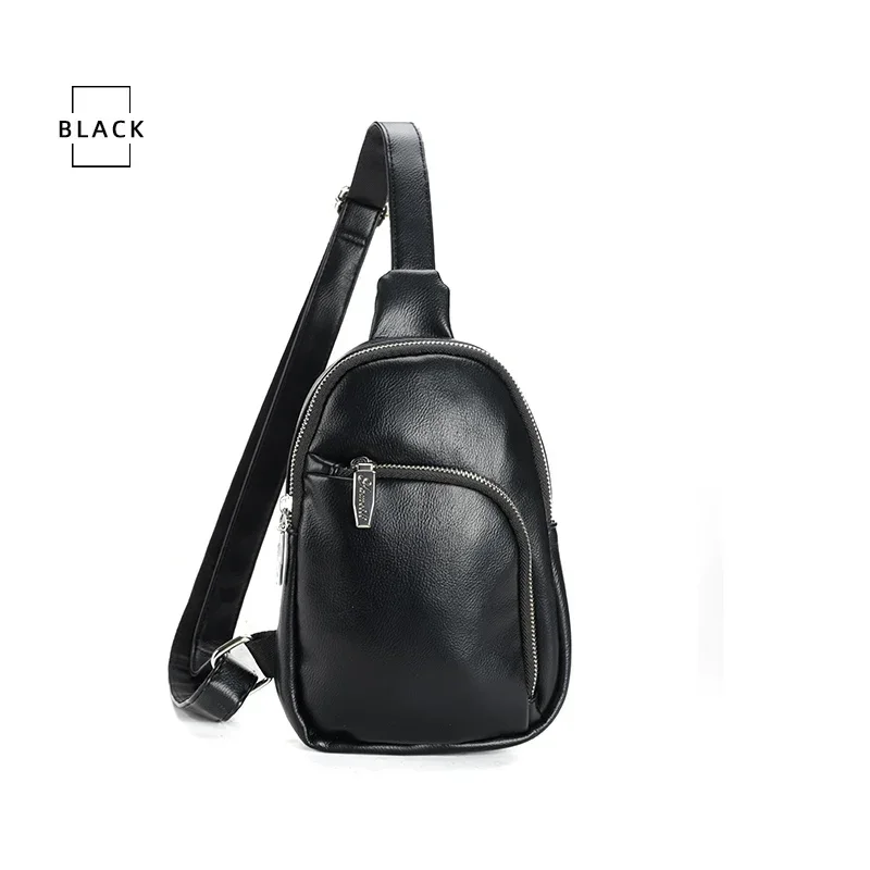 Bolso de pecho multifuncional para hombre y mujer, bandolera informal de cuero PU, bolso de hombro, mochila para teléfono móvil