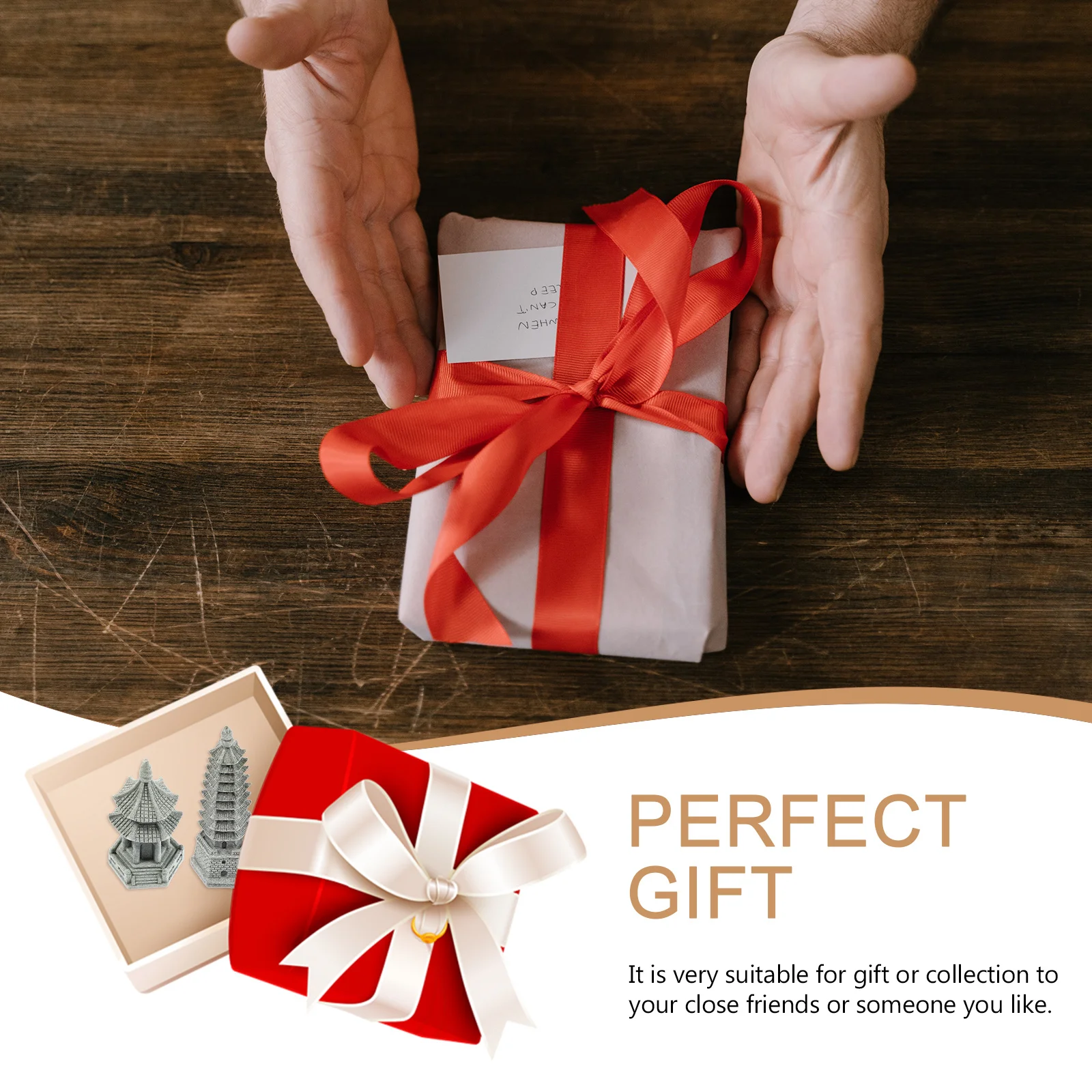 

2Pcs Simulation Landscape Towers Realistic Garden Figurines Micro Landscape Decorations Bonsai Ornament Flowerpot Indoor Decor