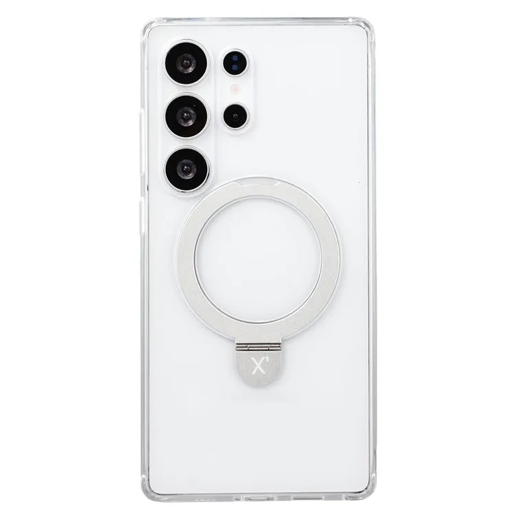 

X-LEVEL PITHY STONE II для Samsung Galaxy S25 Ultra Магнитный чехол ПК + задняя крышка из ТПУ с подставкой - прозрачный