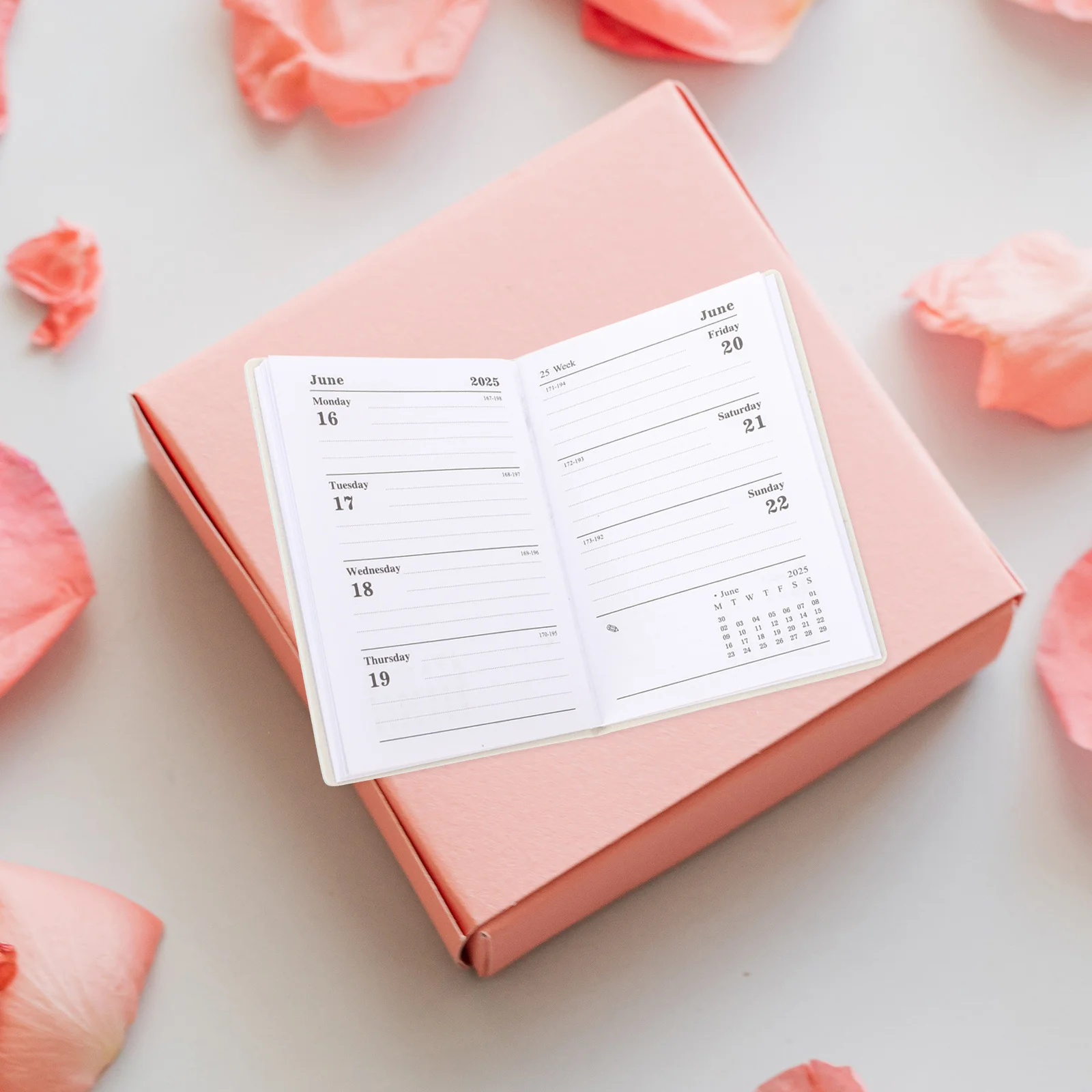 2025 A7 مخطط كتاب المواعيد اليومي كل يوم دفتر الجيب جدول الأعمال التقويم الشهري للمكتب والمدرسة الأحمر