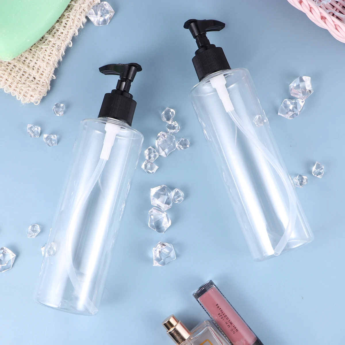 

6pcs Empty Bottle Pump Plastic Travel Containers for Shower Gel Shampoo Body Wash Refillable PET Subpackging Bottle Modern