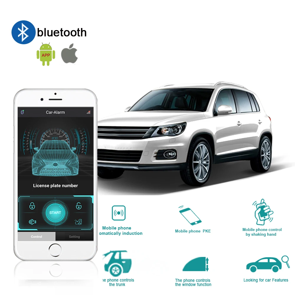 

Universal 12V Car Carro Anti-Roubo Alarme Remoto Sistema de Arranque, PKE Keyless Entry