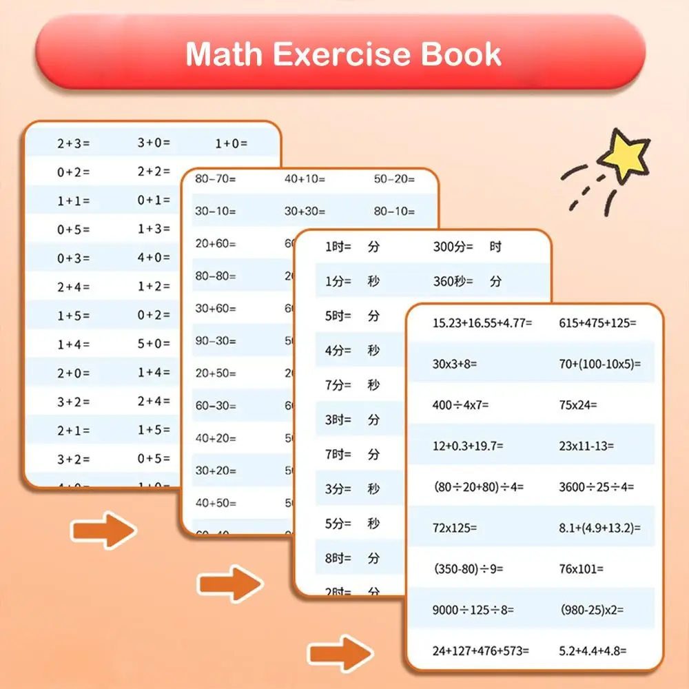 

Mental Arithmetic Book Arithmetic Exercise Book Multiplication Division Addition Subtraction Mathematics Workbook Handwritten