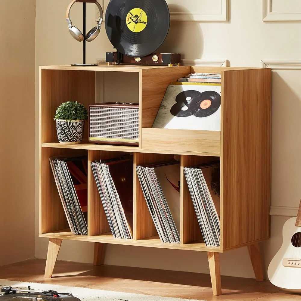 

Large Record Player Stand, Turntable Stand with Storage, Vinyl Record Holder with Display Area, Record Player Table Holds Up to