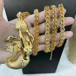 Animal Pattern Pendant with 80cm Chain Gold Plated Copper Necklace For Women Men Fashion Jewelry Daily Wear Anniversary Gifts