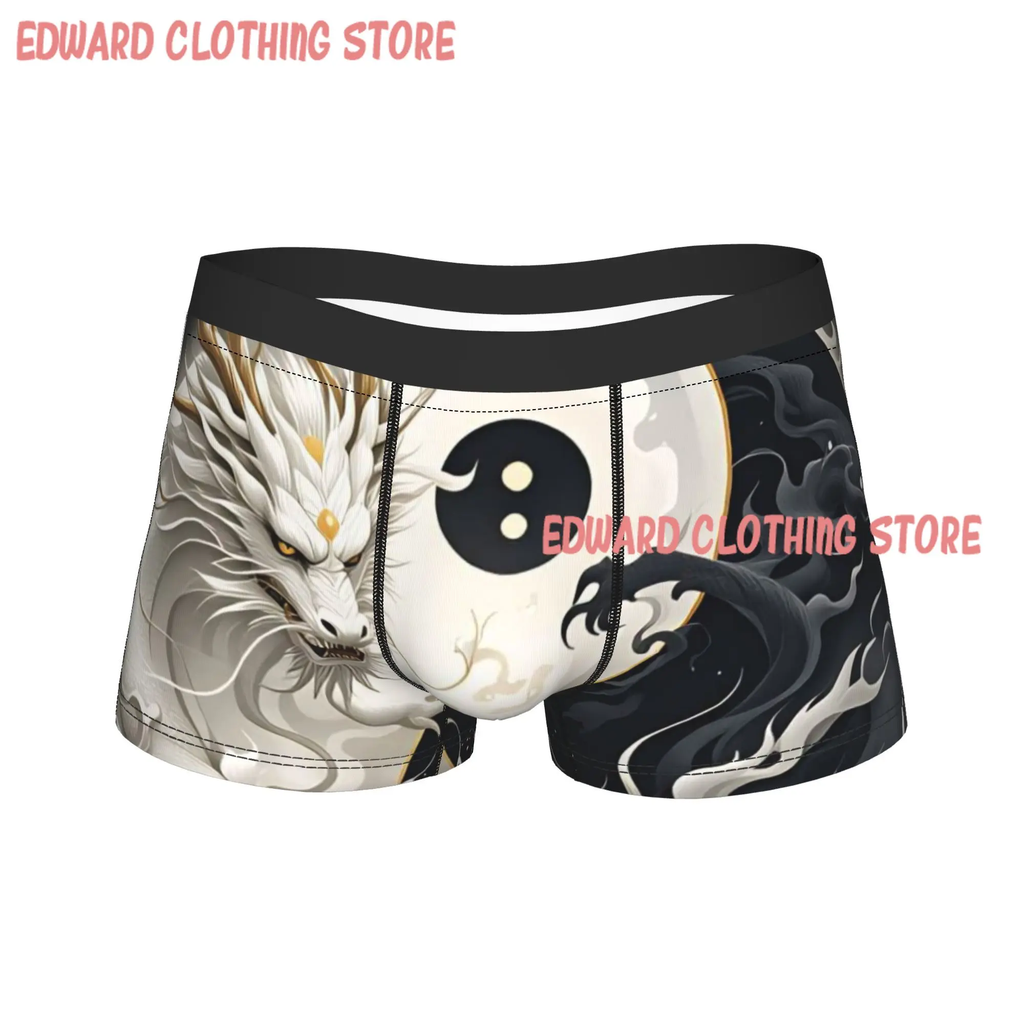 Dragon Pattern Underwear  Men Shorts Briefs Comfortable Trunk Trenky Custom Plus Size Underpants