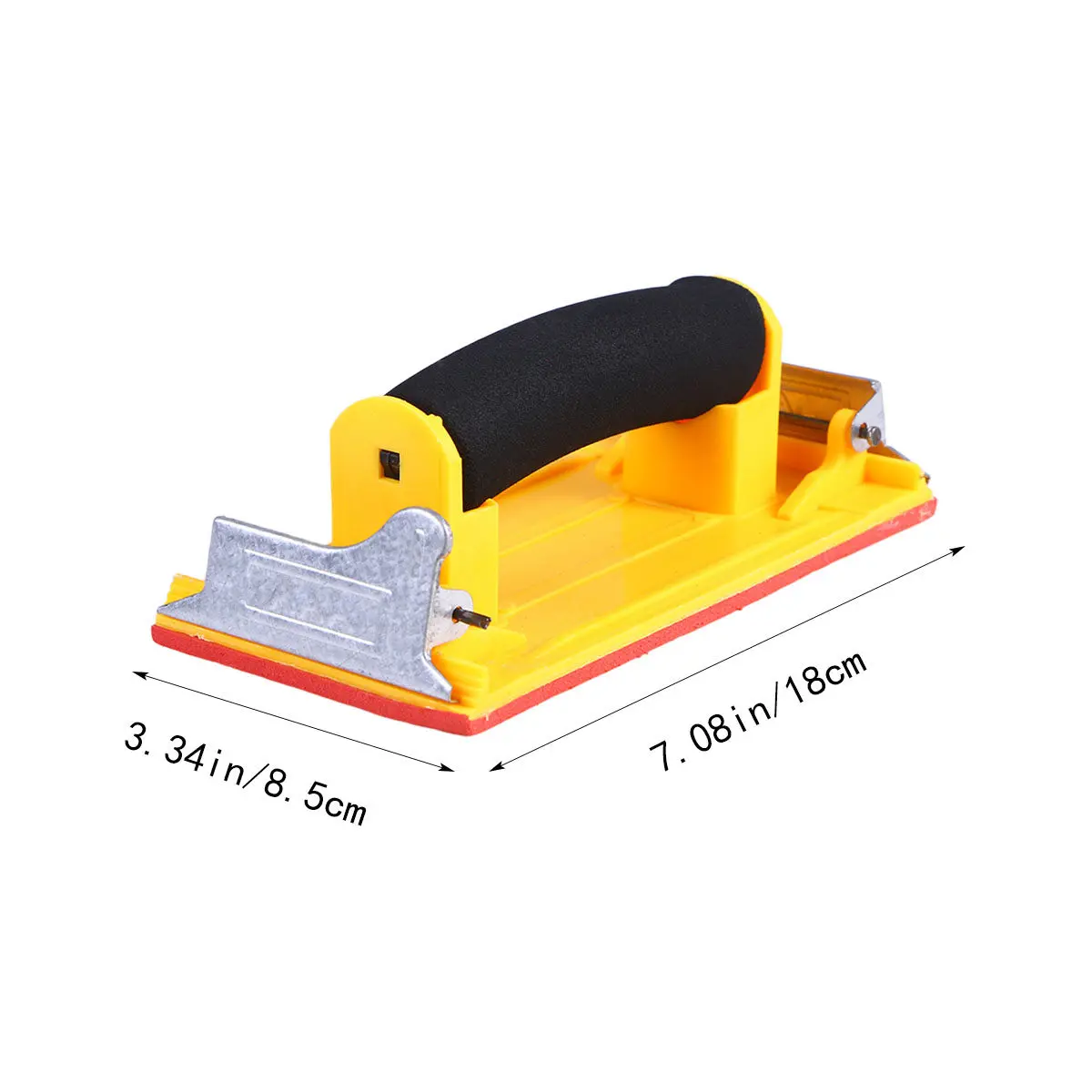Hand Grip Sandpaper Holder Sponge Handle Yellow Handheld Sand Paper Frame Dry Wet Sanding Tool for Walls Wood Metal Polishing
