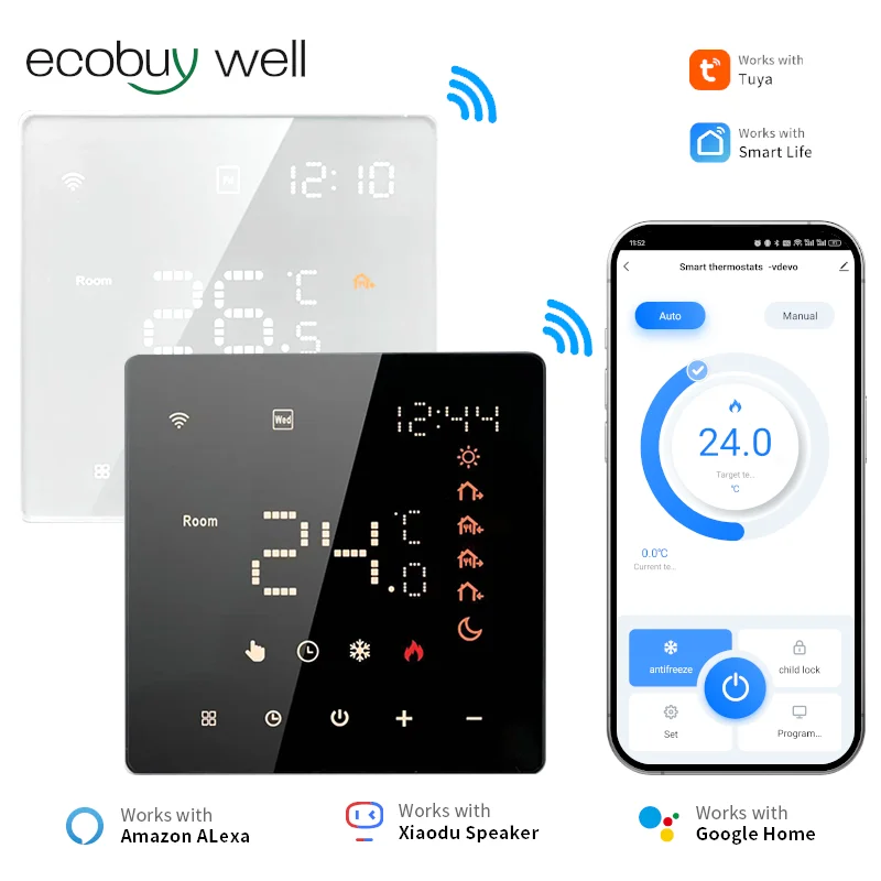 

Tuya Smart Thermostat Underfloor Heating Tuya Thermometer Wifi Warm Floor Thermostat Heating 220V Wifi Temperature Controller