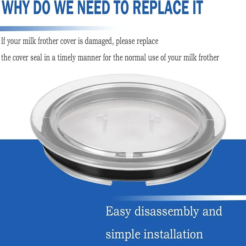 2Pcs 93271 Milk Frother Lid for Nespresso Aeroccino 3 3R - Cover & Seal for Nespresso 3593 & 3594 Frother Milk Machines