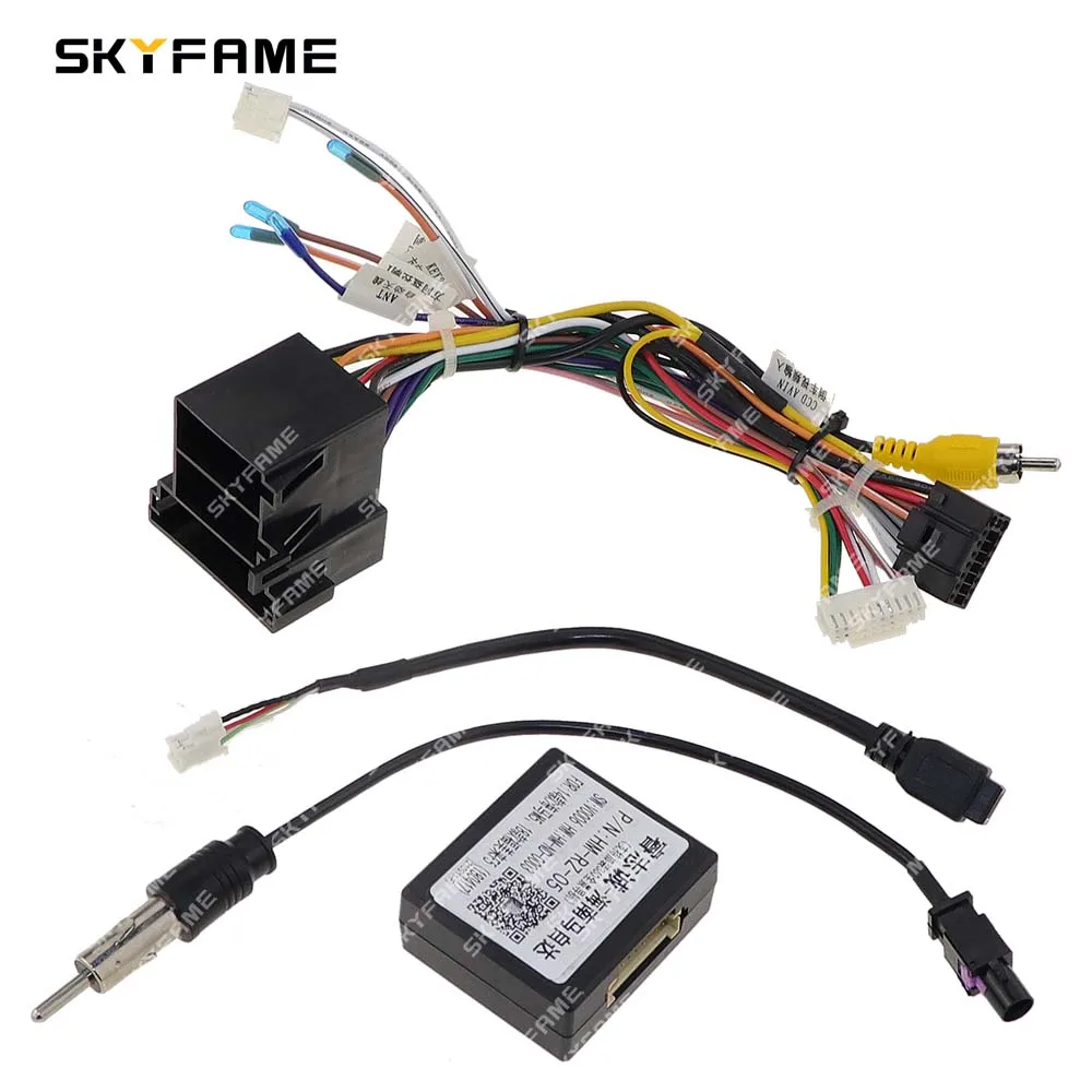 SKYFAME-Adaptador de arnés de cableado para coche, decodificador de caja Canbus, Cable de alimentación de Radio Android para Haima Family F5 M5, 16 pines
