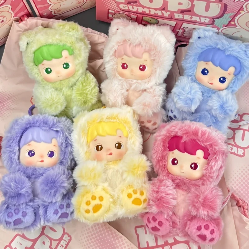 

Genuine POP MART HACIPUPU Gummy Bear Series Blind Box Vinyl Plush Pendants Kawaii Trendy Toys Surprise Birthday Christmas Gifts