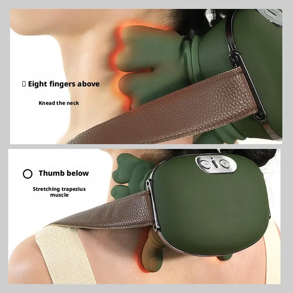 

Массажер для шеи под давлением пальцев, массажер для спины и плеч с подогревом, электрический разминающий массаж шеи, глубокий массаж мышц, расслабление