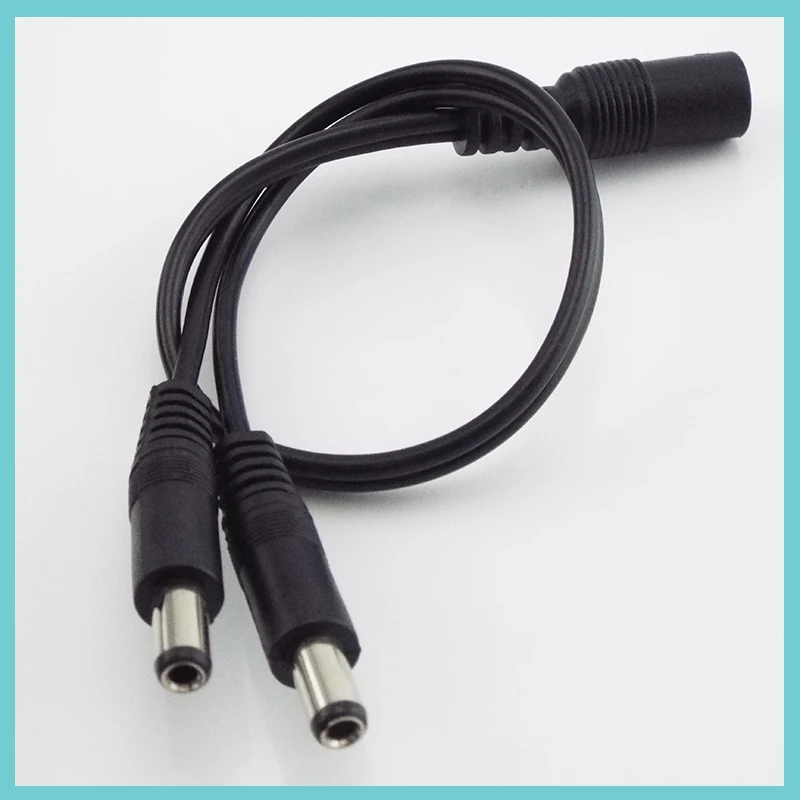 2.1x5.5mm DC Power Splitter Cable - 1 Female to 2 Male for CCTV Camera, DVR, LED Strip Light, Security System Accessories  C4