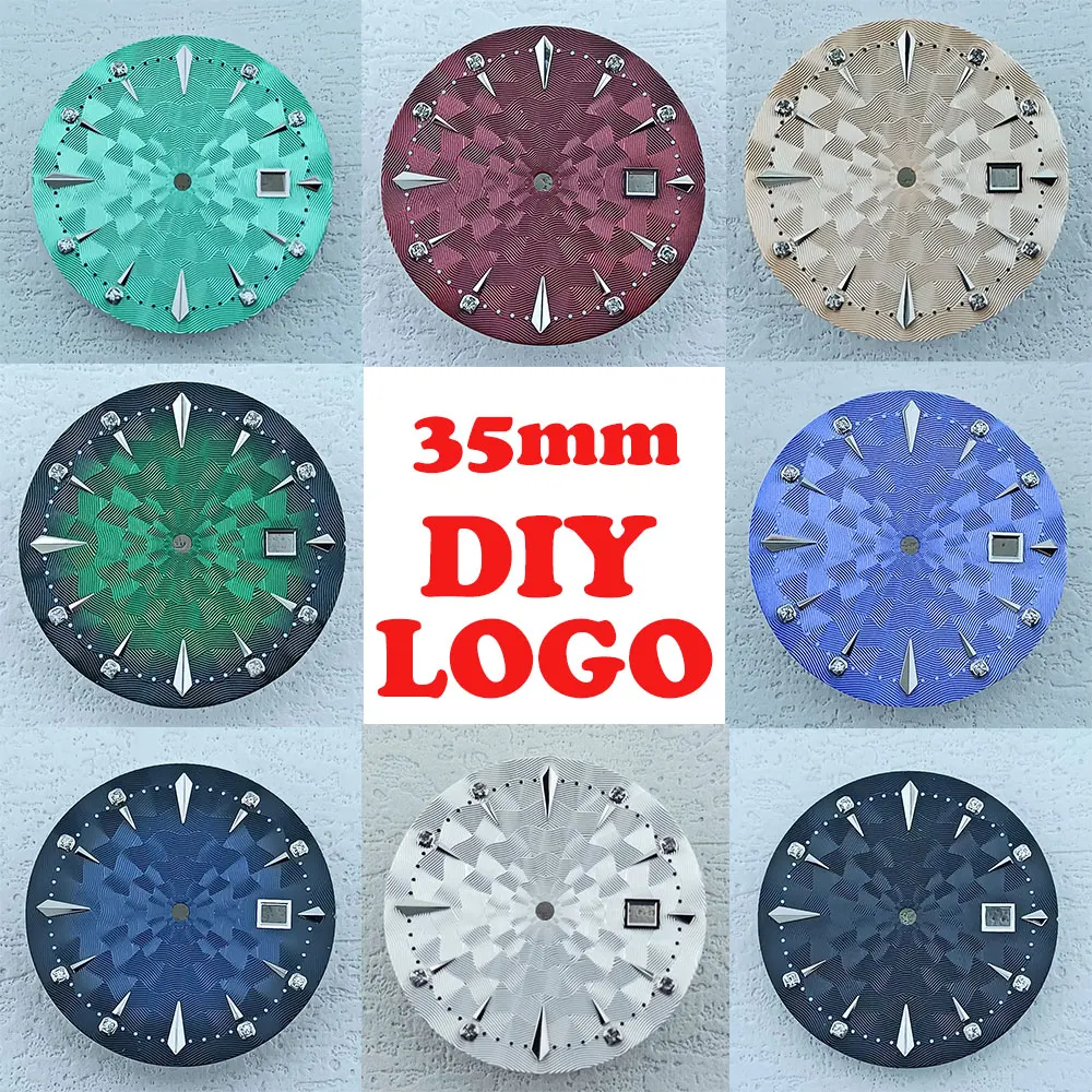 35mm Cocktail watch dial suitable forNH3 series 35 movement, diamond dial, watch accessories, no glow in the dark dial