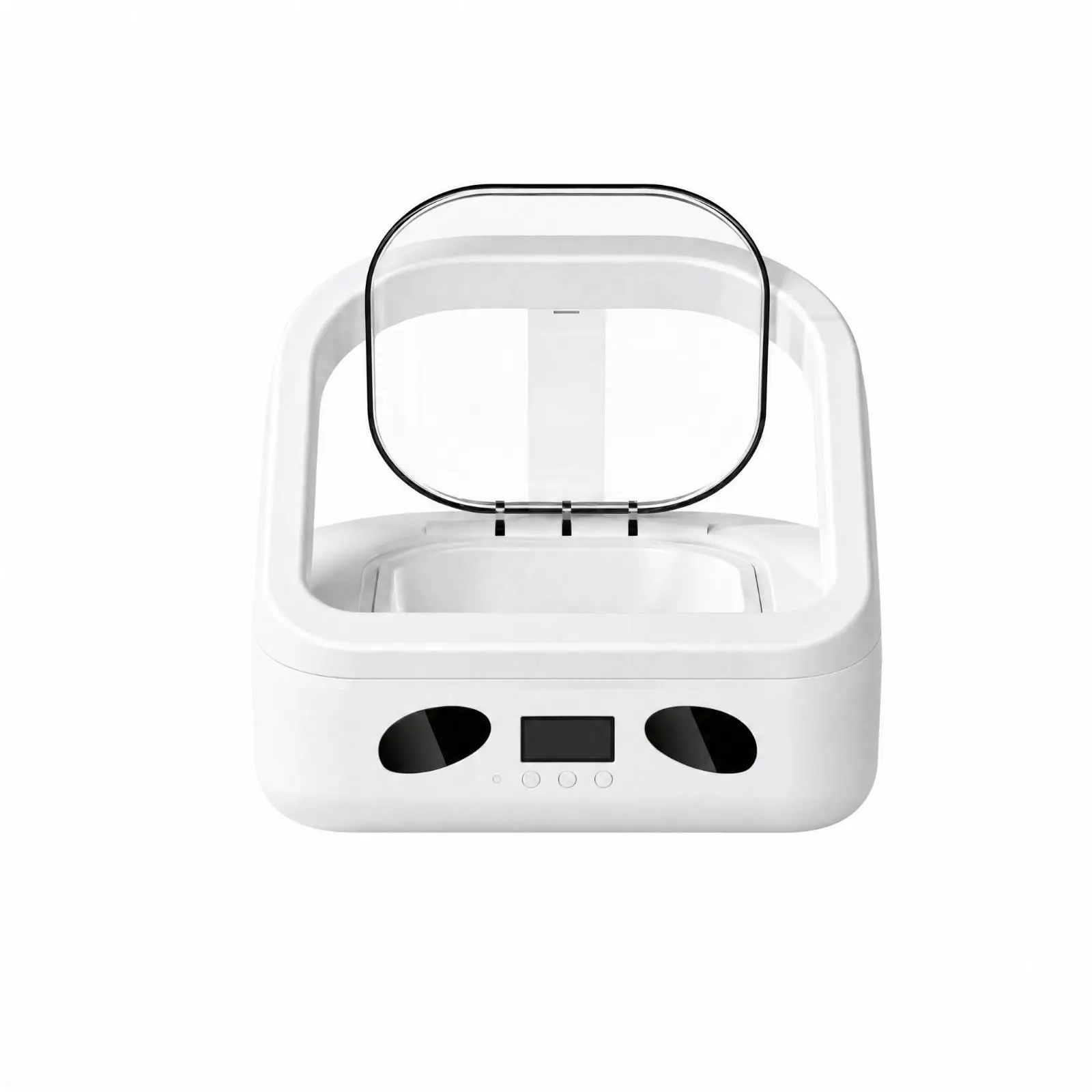Compact Infrared Pet Feeder for Indoor Cats Dogs Automatic Dispensing Machine with Removable 0.4L Container and Front Display