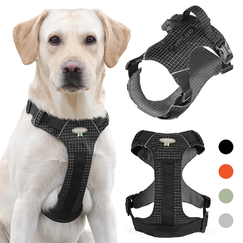 Arnés para Perro con Correa Ajustable para Perros Grandes y Pequeños, Gatos, Reflectante, Correa de Pecho para Perros, para Pasear