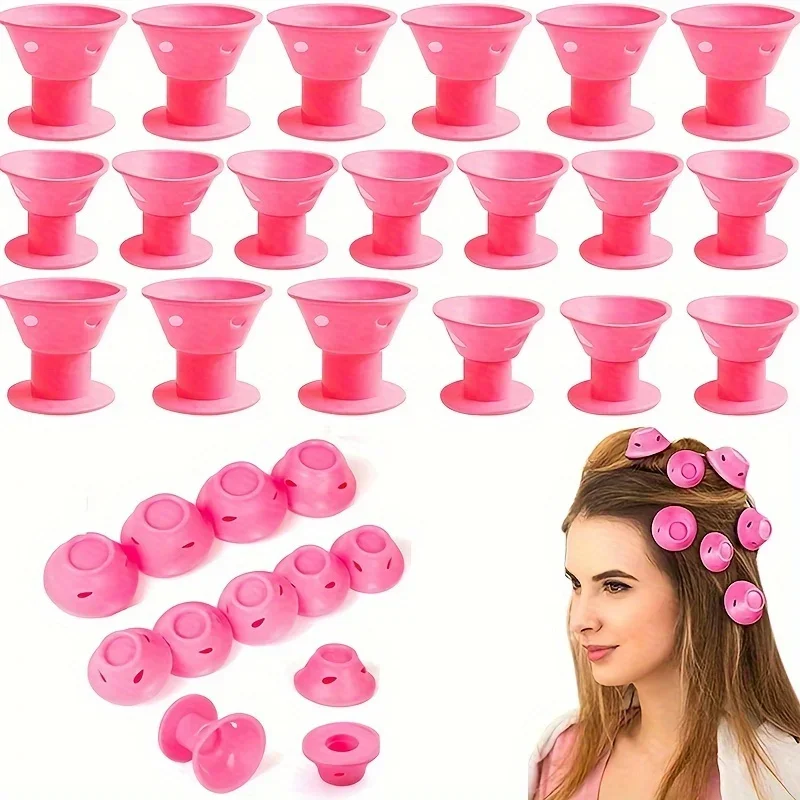 10pcs Heatless Hair Curlers No Heat Hair Rollers Soft Silicone Curls Sleeping Lazy Curling Rods Wave Formers Hair Styling Tools
