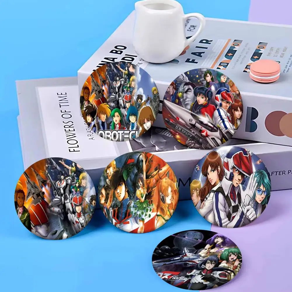 Pin de solapa de metal con diseño de anime Robotech, tipo broche, para ropa y accesorios de mochila