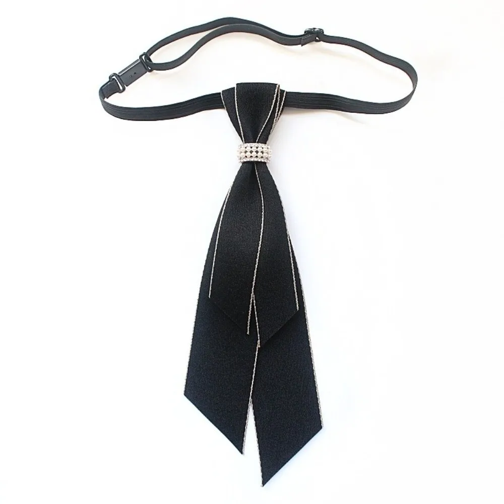 Fashion Vintage Fabric Bow Tie Pearl Handmade British Bowtie Collar Adjustable Neck Decoration Shirt Collar Tie