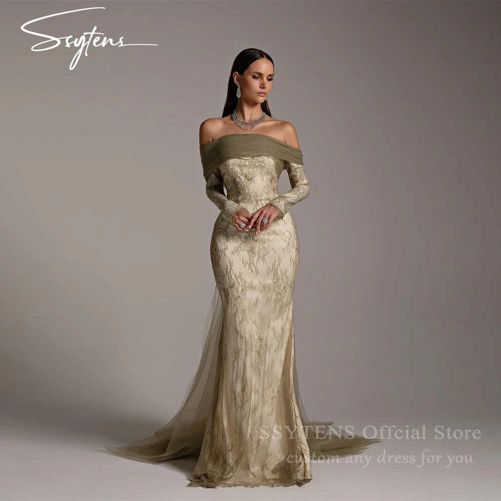 SSYTENS Elegant Mermaid Evening Dresses For Woman Off the Shoulder Wedding Guest Dress Occasions Long Customized Prom Gowns