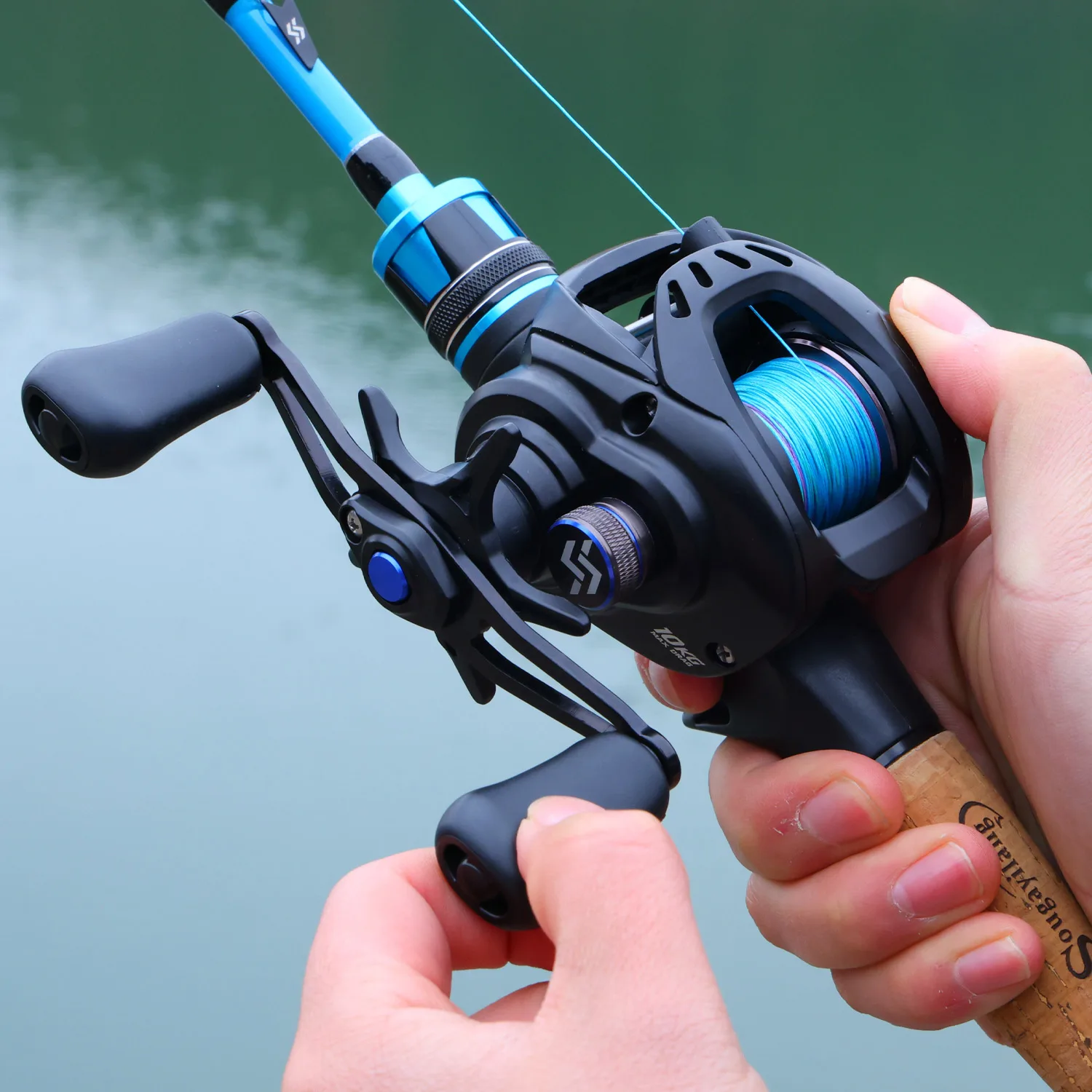 Sougayilang SSX-DC Baitcasting-Rolle, Übersetzungsverhältnis 7,2:1, 4+1BB, Anti-Rückstoß-Getriebe aus Aluminiumlegierung, elektronisches Bremssystem, max. 10 kg – Detail 12