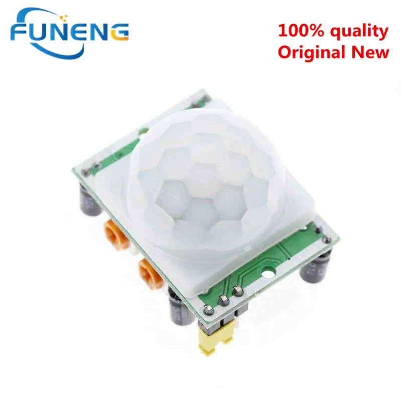 5pcs HC-SR501 Adjust IR Pyroelectric Infrared PIR Motion Sensor Detector Module for arduino for raspberry pi kits + Case