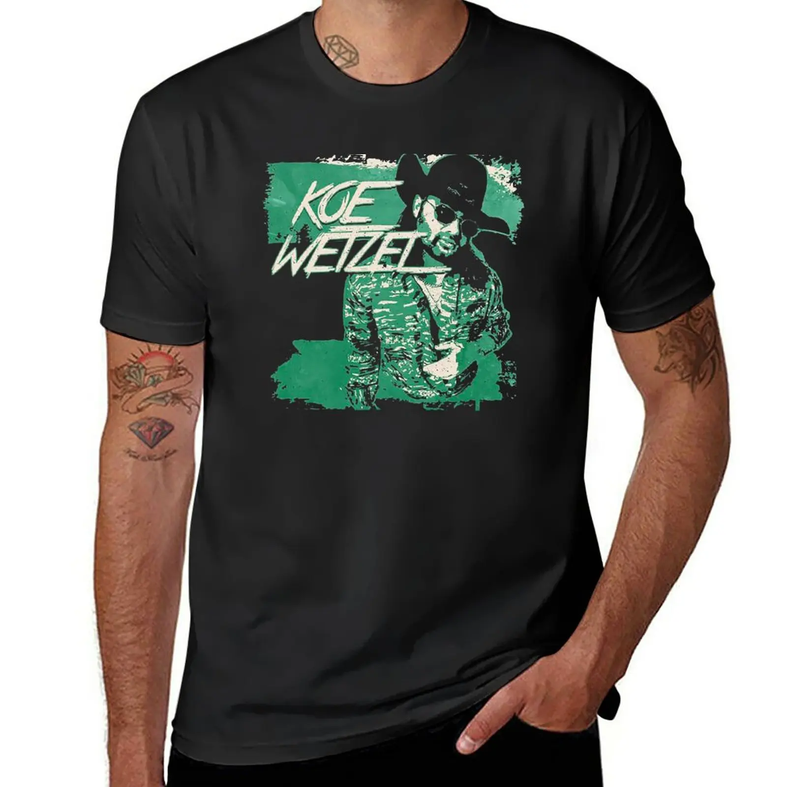 New design art wetzel T-Shirt black t shirt plus size tops black t-shirts for men