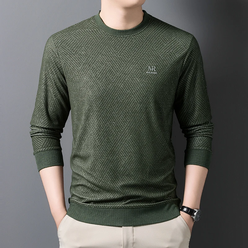 

Мужская модная тенденция, осенне-зимний удобный универсальный повседневный свитер, удобная мягкая свободная футболка