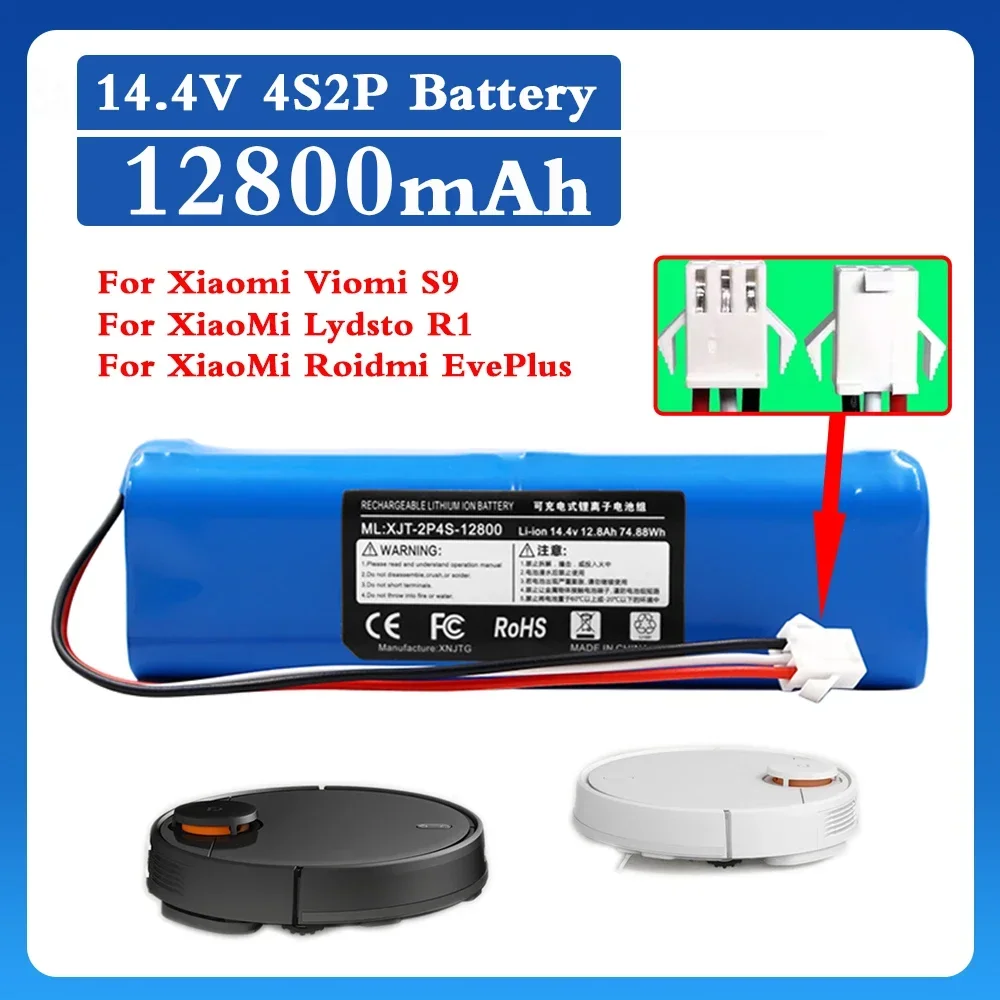 

100% Original Lydsto R1 Rechargeable Li-ion Battery for Roidmi Eve Plus Robot Vacuum Cleaner R1 Battery Pack with Capacity 12.8A