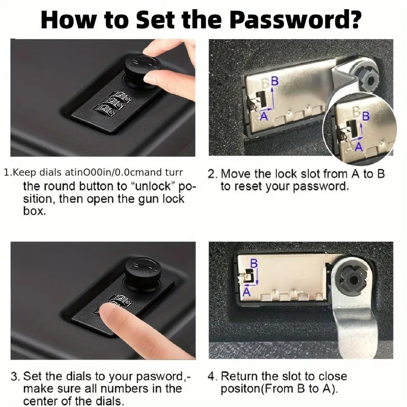 Heavy Duty Iron Code Pistol Box Gun Safe Storage Gun Jewelry Passport Suitable for Home Security Accessories Men Gift