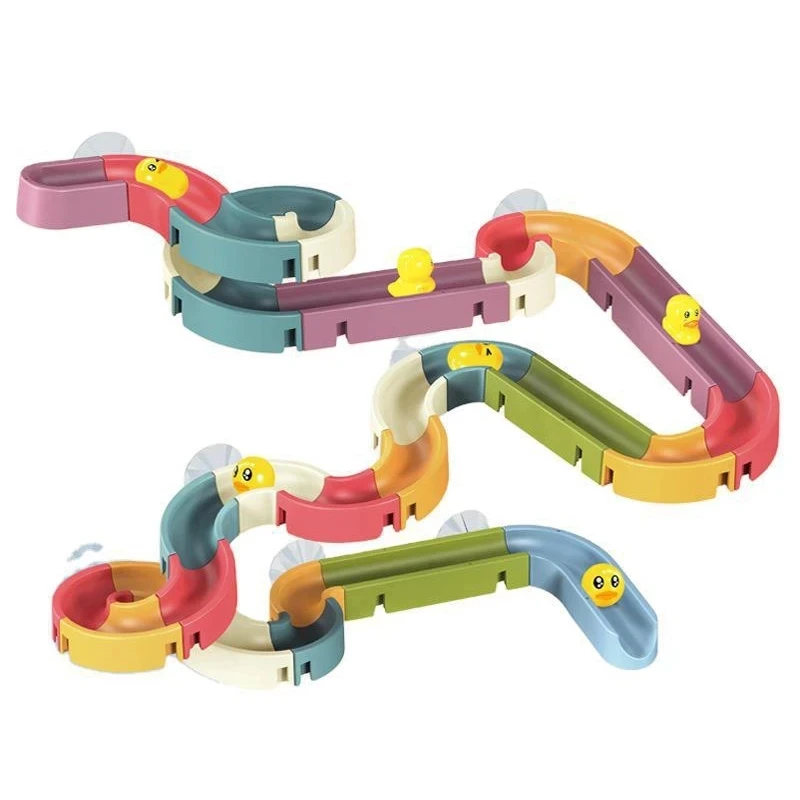 Children DIY Assembling Track Slide Suction Cup Toys Children Bath Tub Shower Wall  Delight Game Assembling Track Suction Toys