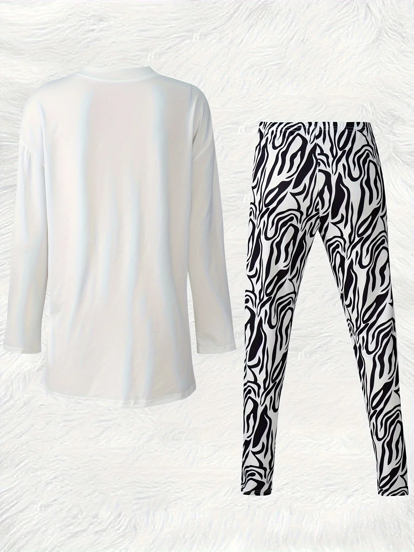 Women Casual Zebra Bird Print Pants Set Black Matching Two Piece Outfit Trendy Streetwear Lounge Wear Spring Summer Fashion
