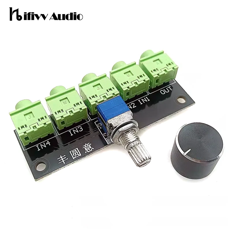 

Hifi 4 Ways Audio Signal Switching Board For Diy Amplifier 3.5 Headphone Stand Dual Channel Rotary Switch Sound Source Switcher