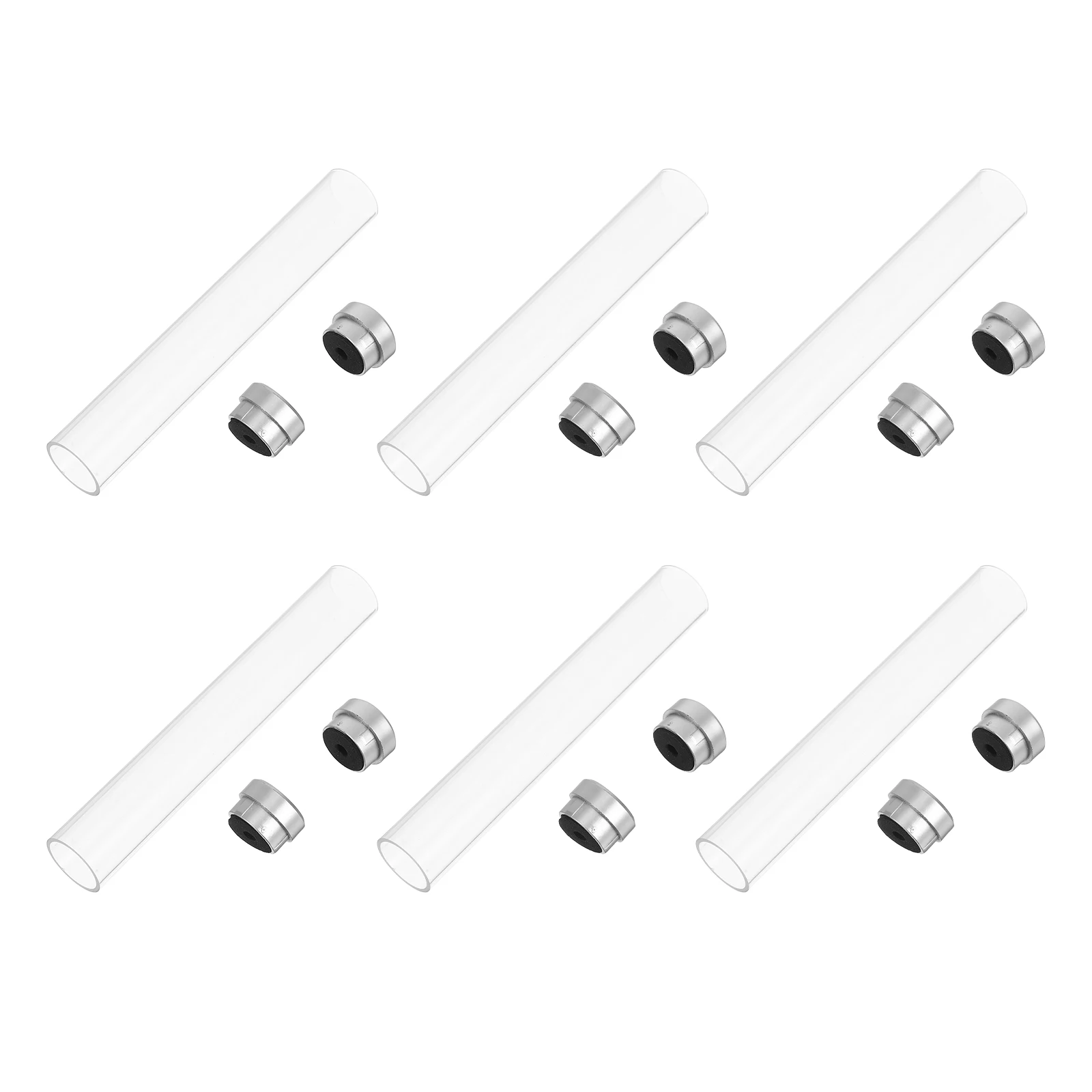 

6 pcs Circular Pen Holder Transparent Cylinder Tube Plastic Pen Storage Case For Office School Stationery Organizer Pencil