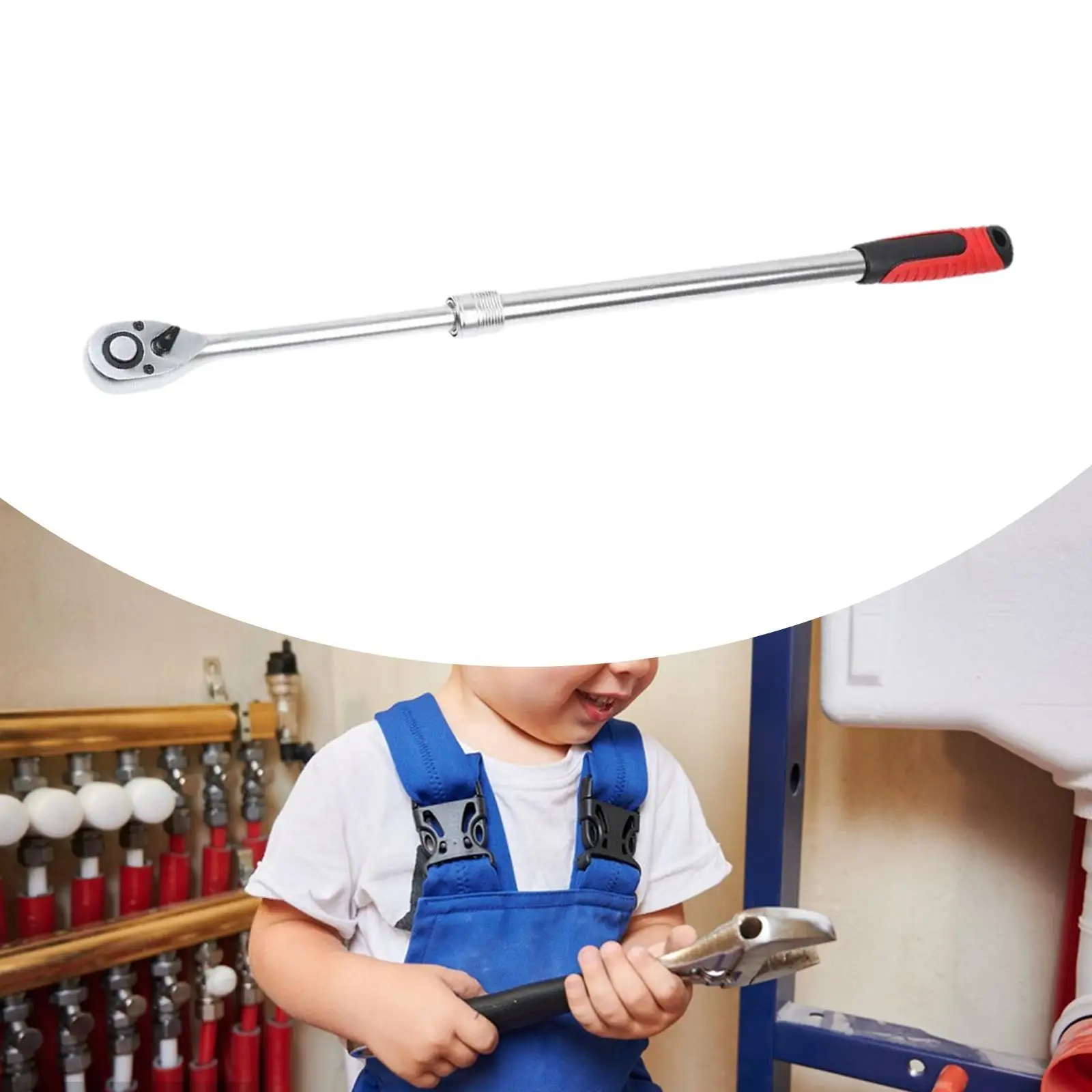 

Extendable Ratchet Wrench, Ratchet Handle, Professional, Metal 6 Speed Telescopic Premium High Performance Hand Tool 72 Tooth