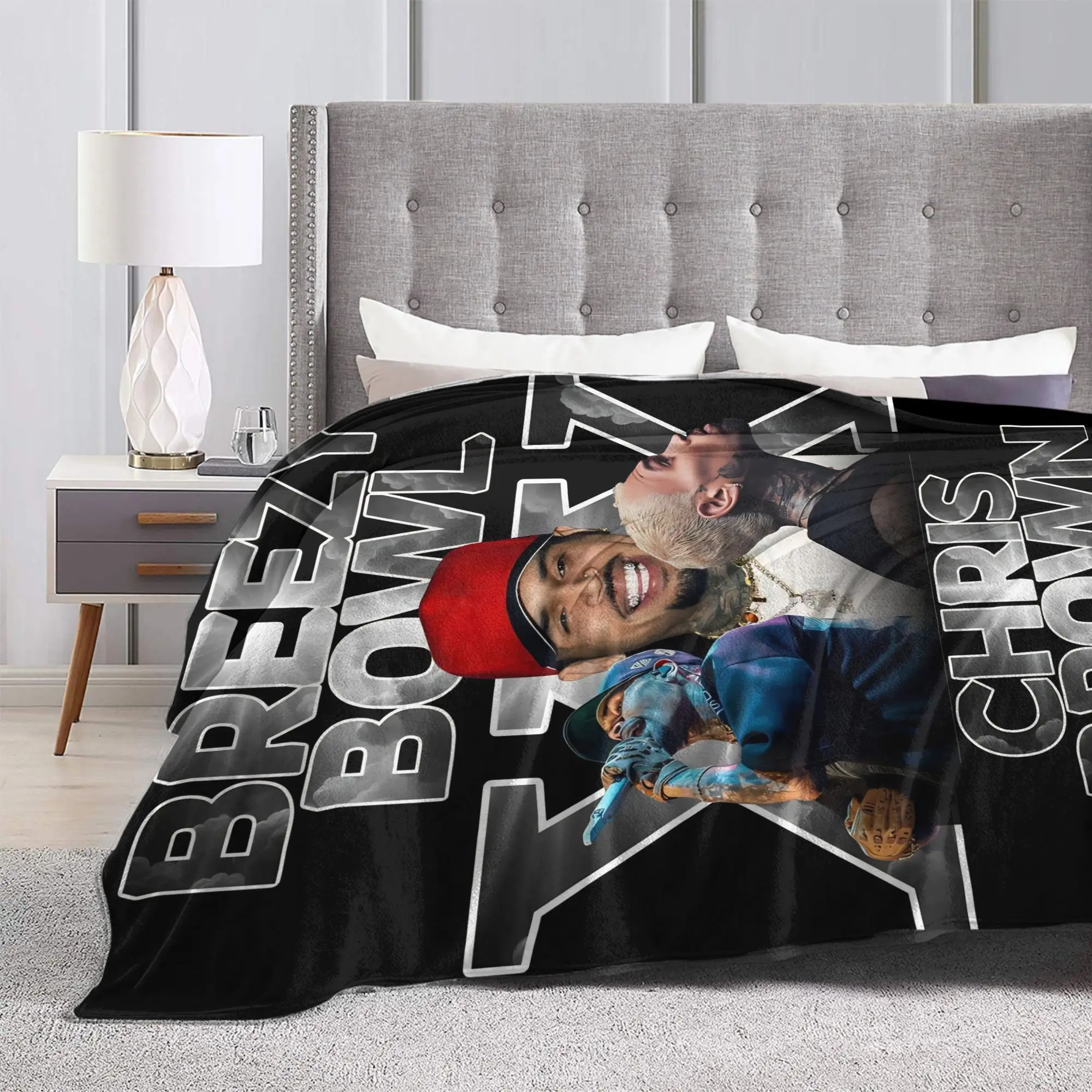 كريس براون بريزي باول XX بطانية جودة لينة الدافئة رمي بطانية الشتاء التخييم في الهواء الطلق موضة المفرش #3